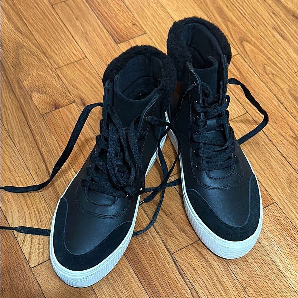 UGG Black Sneakers with Thick White Sole